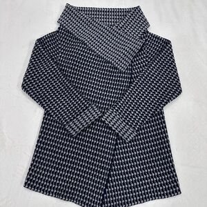 A. Ida Womens Size XL Wool Blend Cardigan Wrap Coatigan Made in Italy Gray Navy